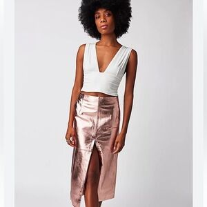 Free people MUUBAA Zoe Aline with large front split rose gold size 10 new wtags